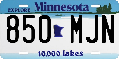 MN license plate 850MJN