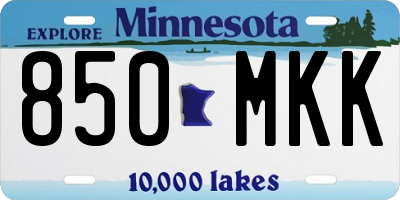 MN license plate 850MKK