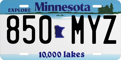 MN license plate 850MYZ