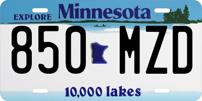 MN license plate 850MZD