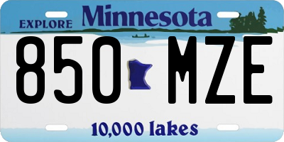 MN license plate 850MZE