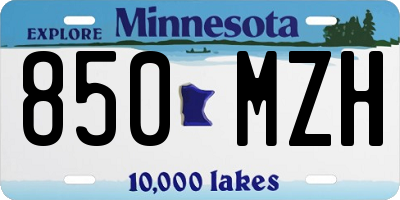 MN license plate 850MZH