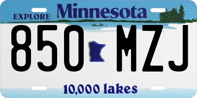MN license plate 850MZJ