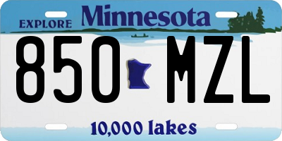 MN license plate 850MZL