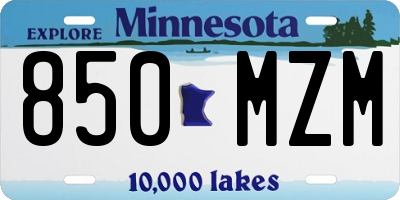 MN license plate 850MZM