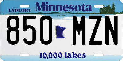 MN license plate 850MZN