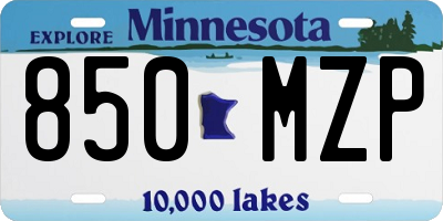MN license plate 850MZP