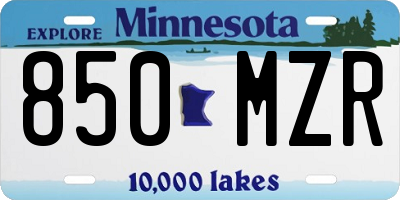 MN license plate 850MZR