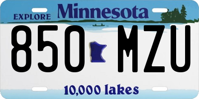 MN license plate 850MZU