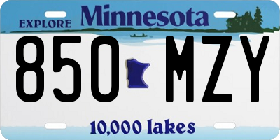 MN license plate 850MZY