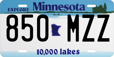 MN license plate 850MZZ