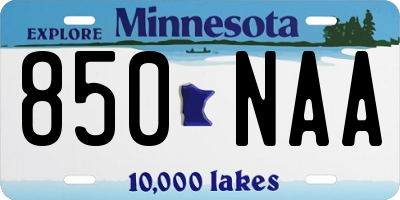 MN license plate 850NAA
