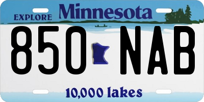 MN license plate 850NAB