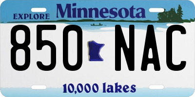 MN license plate 850NAC