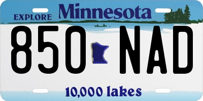 MN license plate 850NAD