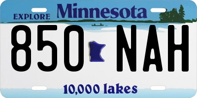 MN license plate 850NAH