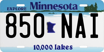 MN license plate 850NAI