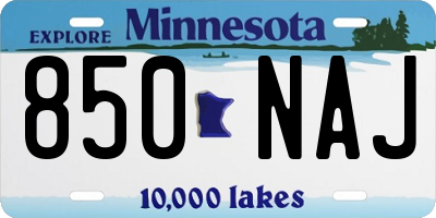 MN license plate 850NAJ