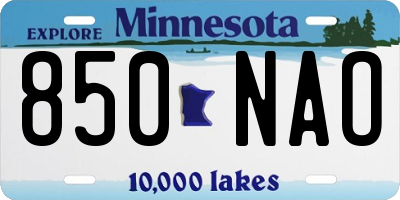MN license plate 850NAO