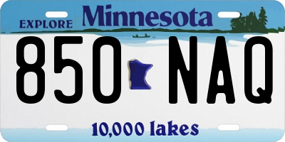 MN license plate 850NAQ