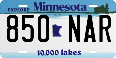 MN license plate 850NAR