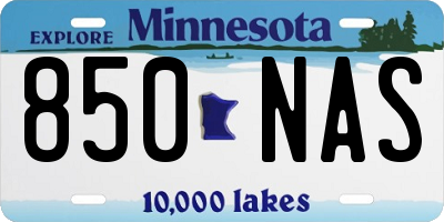 MN license plate 850NAS