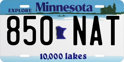MN license plate 850NAT