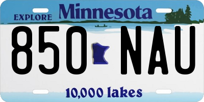 MN license plate 850NAU