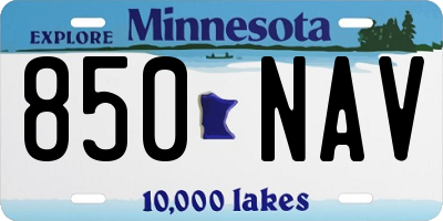 MN license plate 850NAV