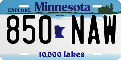 MN license plate 850NAW