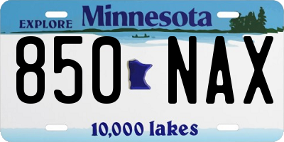 MN license plate 850NAX