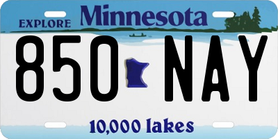 MN license plate 850NAY