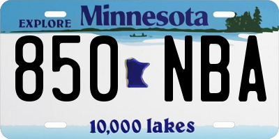 MN license plate 850NBA