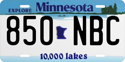 MN license plate 850NBC