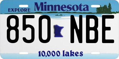 MN license plate 850NBE