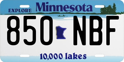 MN license plate 850NBF