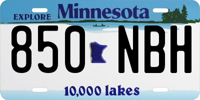 MN license plate 850NBH