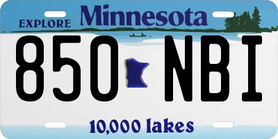 MN license plate 850NBI