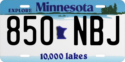 MN license plate 850NBJ