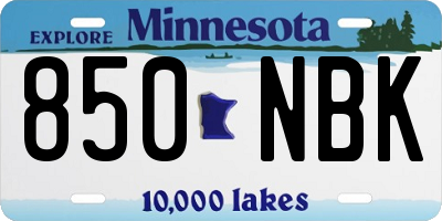 MN license plate 850NBK