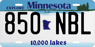 MN license plate 850NBL