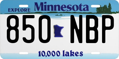MN license plate 850NBP