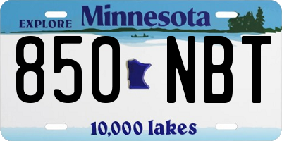 MN license plate 850NBT