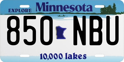 MN license plate 850NBU