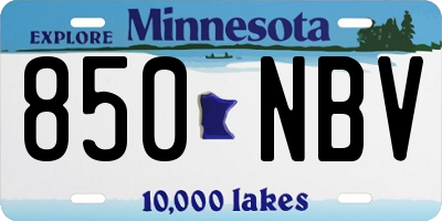 MN license plate 850NBV