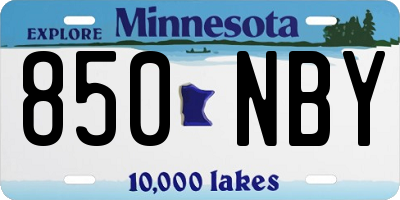 MN license plate 850NBY