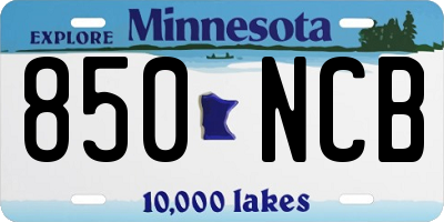 MN license plate 850NCB