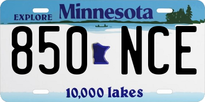MN license plate 850NCE