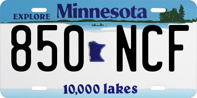MN license plate 850NCF