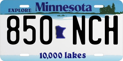 MN license plate 850NCH